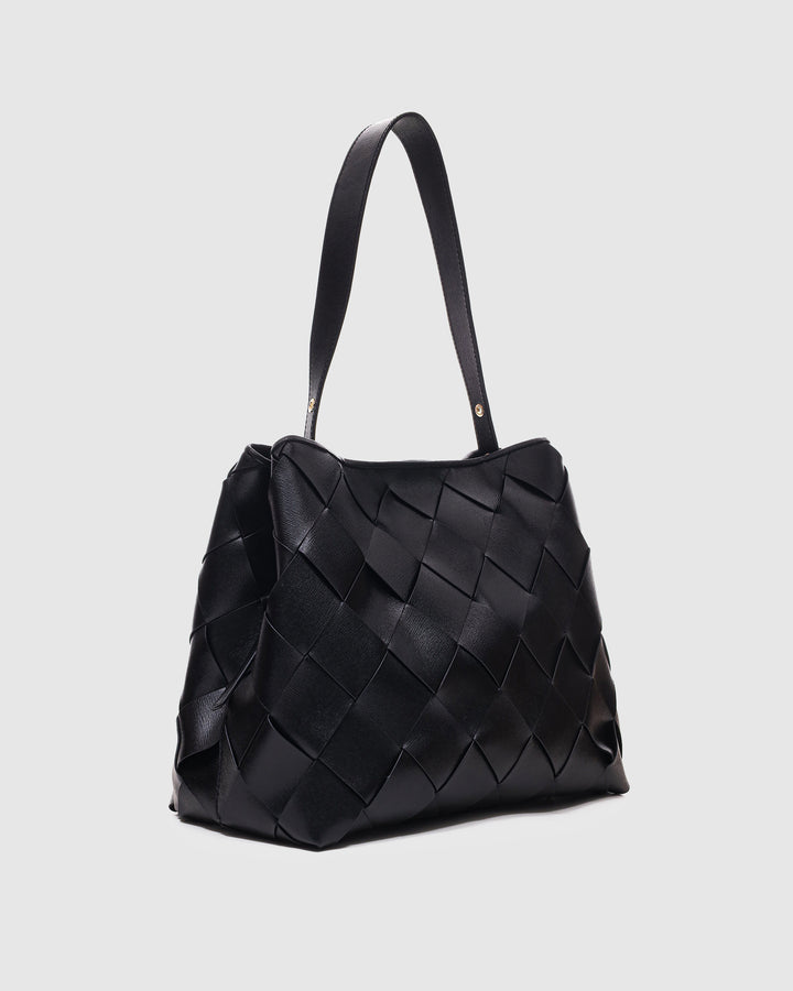 Núnoo Chiara Braided Florence Black w. Gold Large Black