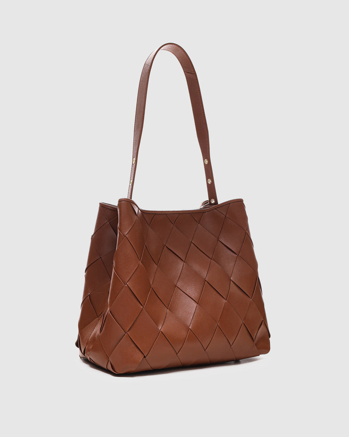 Núnoo Chiara Braided Florence Brown w. Gold Large Brown