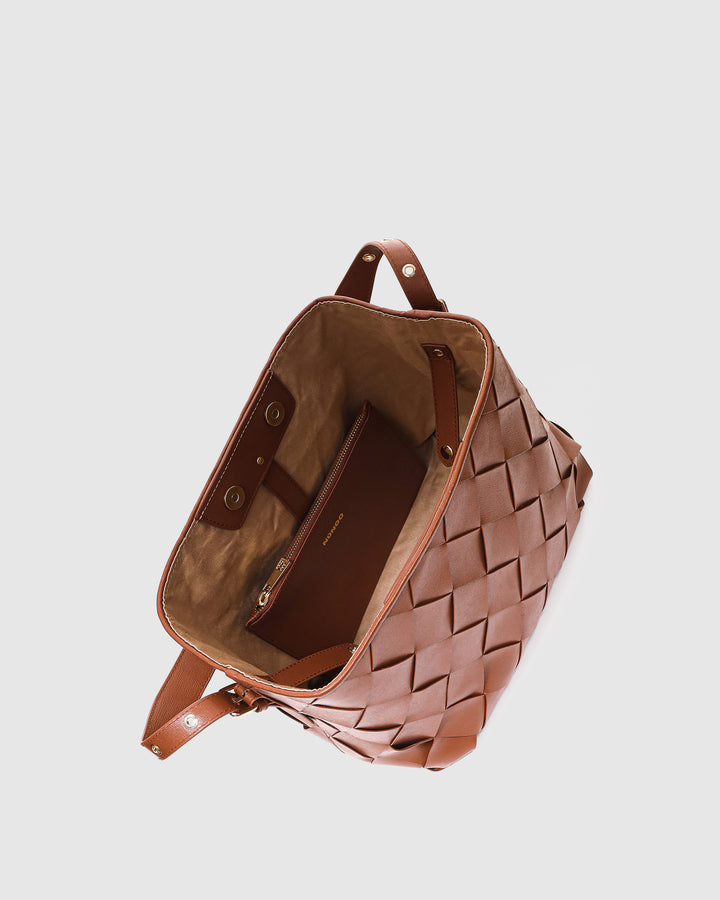 Núnoo Chiara Braided Florence Brown w. Gold Large Brown