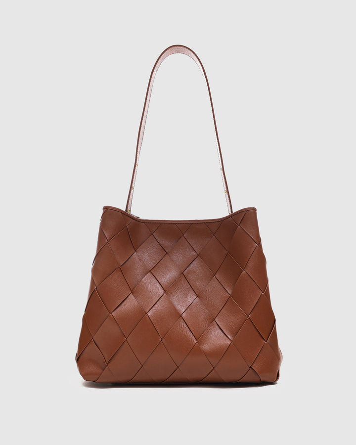 Núnoo Chiara Braided Florence Brown w. Gold Large Brown