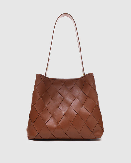 Núnoo Chiara Braided Florence Brown w. Gold Large Brown