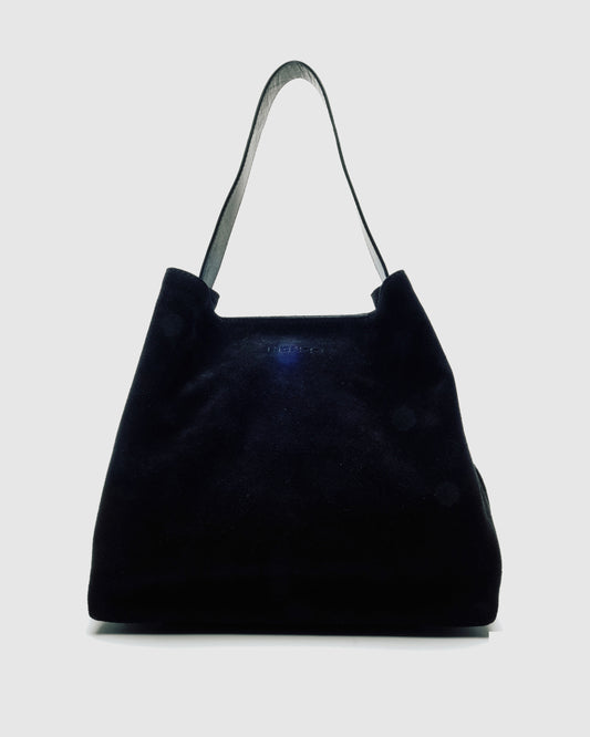 Núnoo Chiara Suede Black w. Gold Large