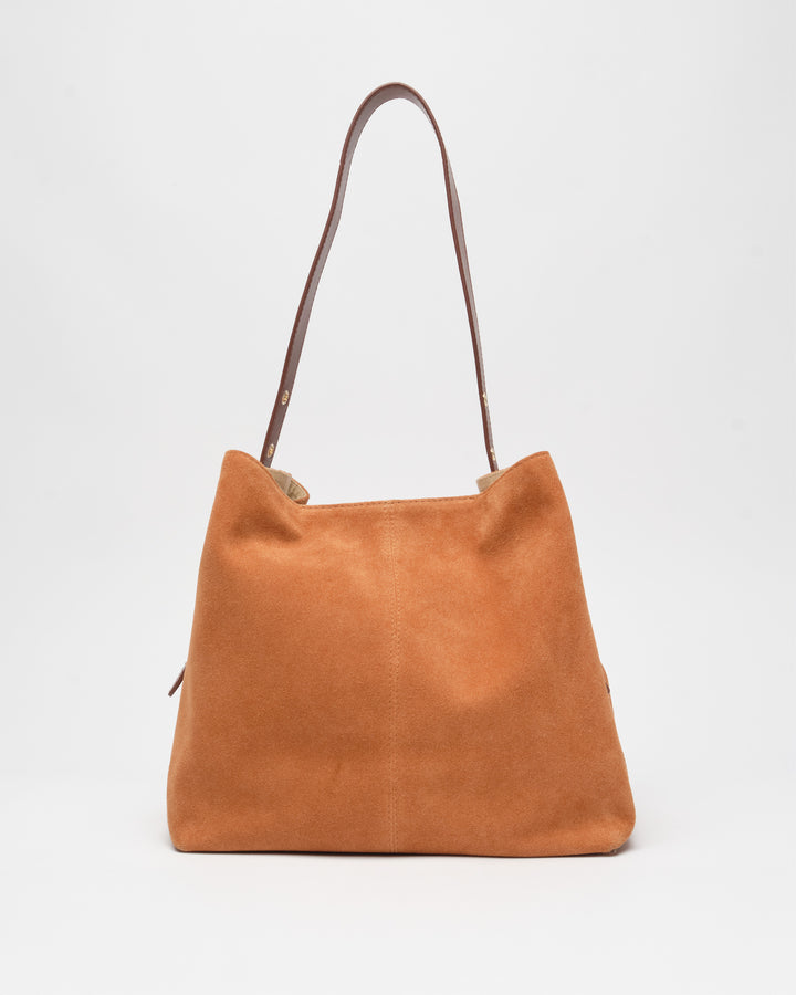 Núnoo Chiara Suede Toffee w. Gold Large Toffee