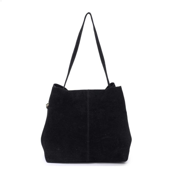 Núnoo Chiara suede black w. Gold Large Black