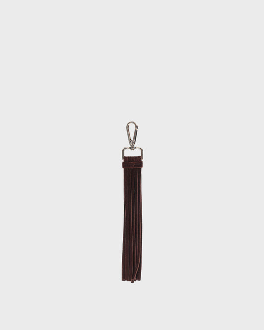 Núnoo Fringe Key Ring Suede Dark Brown w. Gold Accessories Dark brown