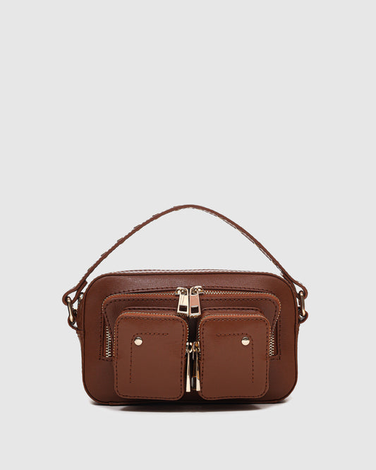 Núnoo Helena Florence Brown w. Gold Small bag Brown