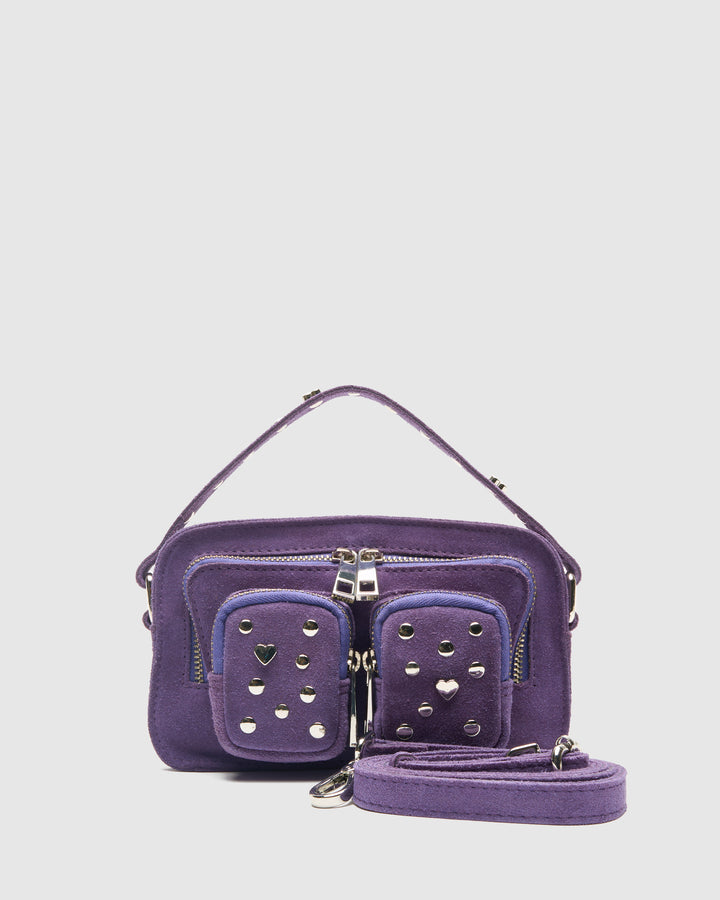 Núnoo Helena Sweetheart Suede Dark Purple Small bag Dark purple