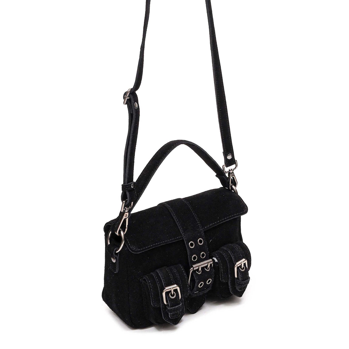 Núnoo Honey Buckle Suede Black Medium Black