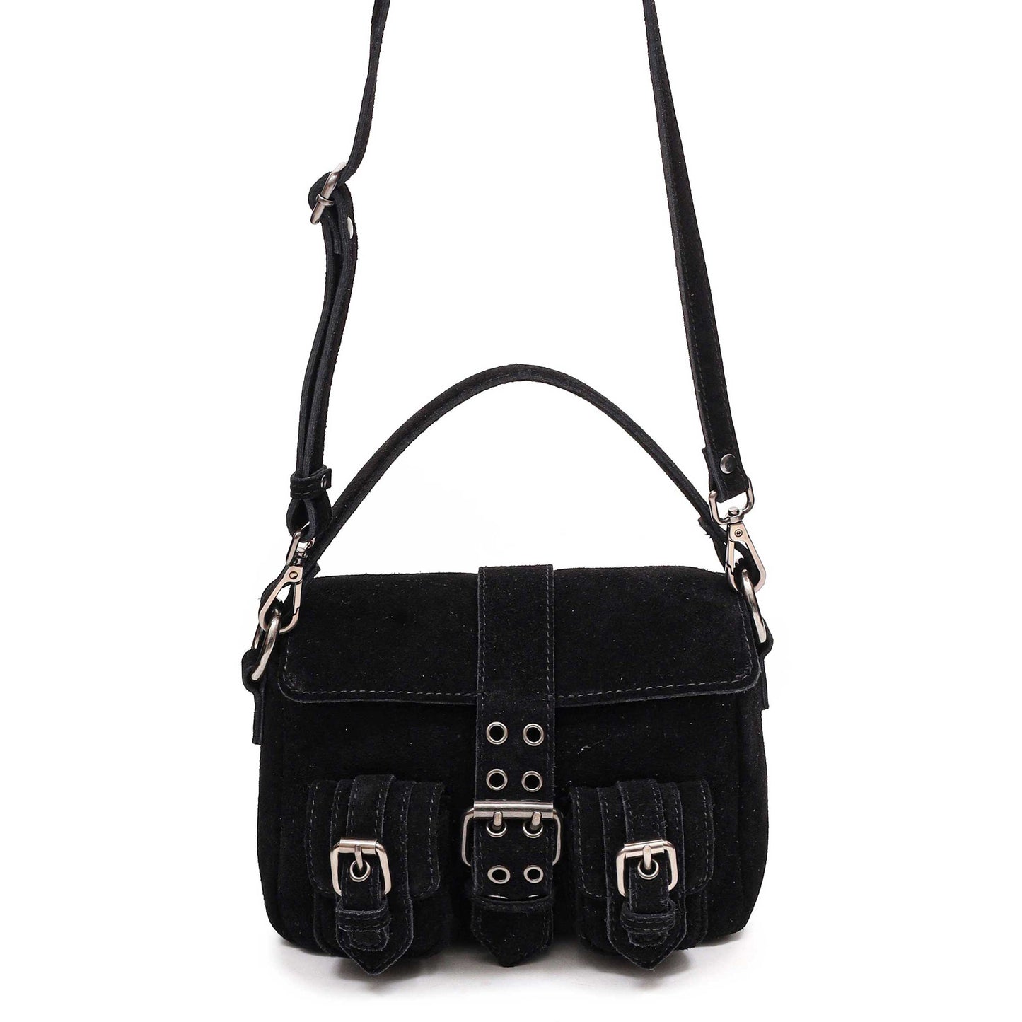 Núnoo Honey Buckle Suede Black Medium Black