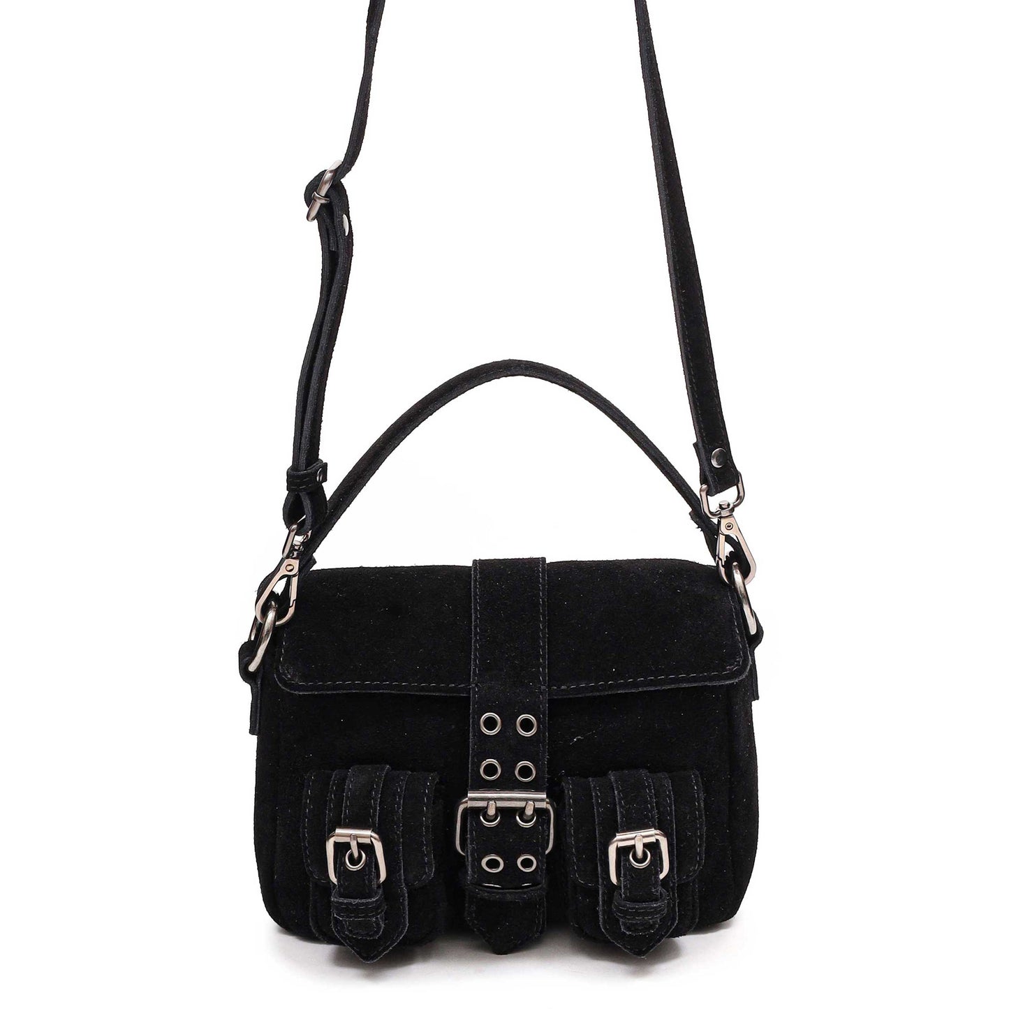 Núnoo Honey Buckle Suede Black Shoulder bags Black