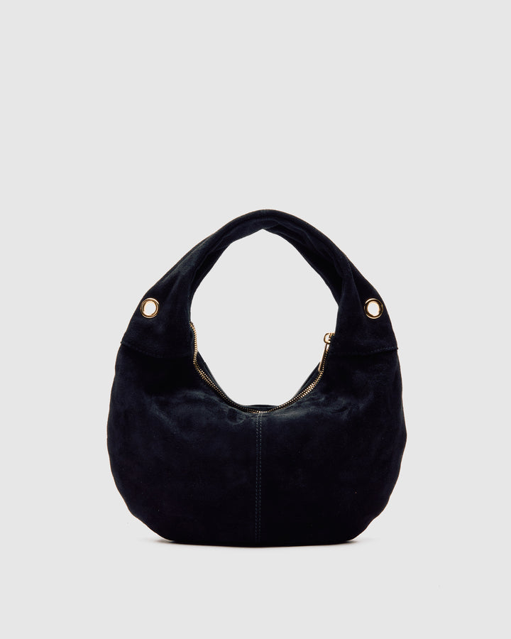 Núnoo Mini Gabi Suede Fringe Black w. Gold Small bag Black