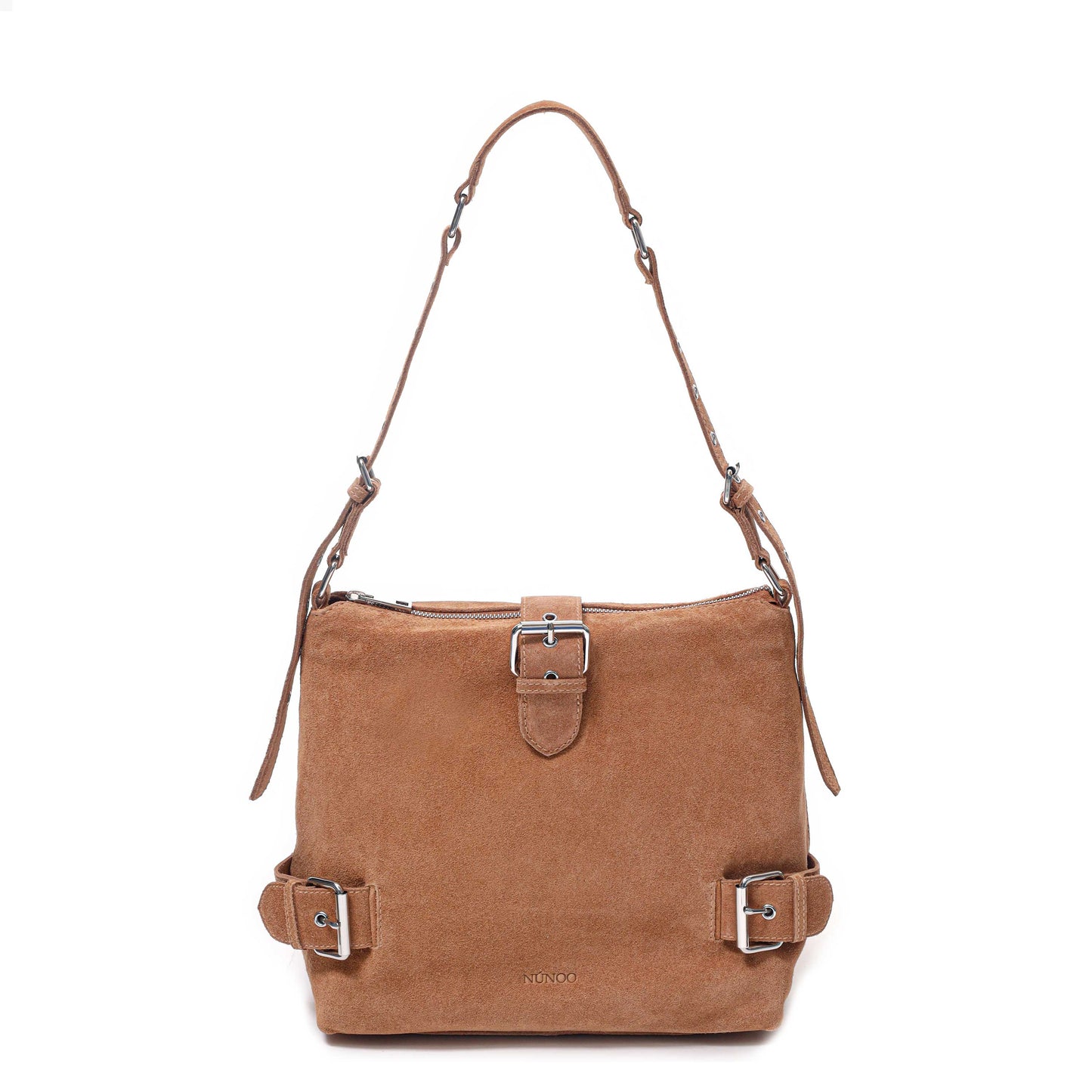 Núnoo Ophelia Suede Camel Shoulder bags Camel