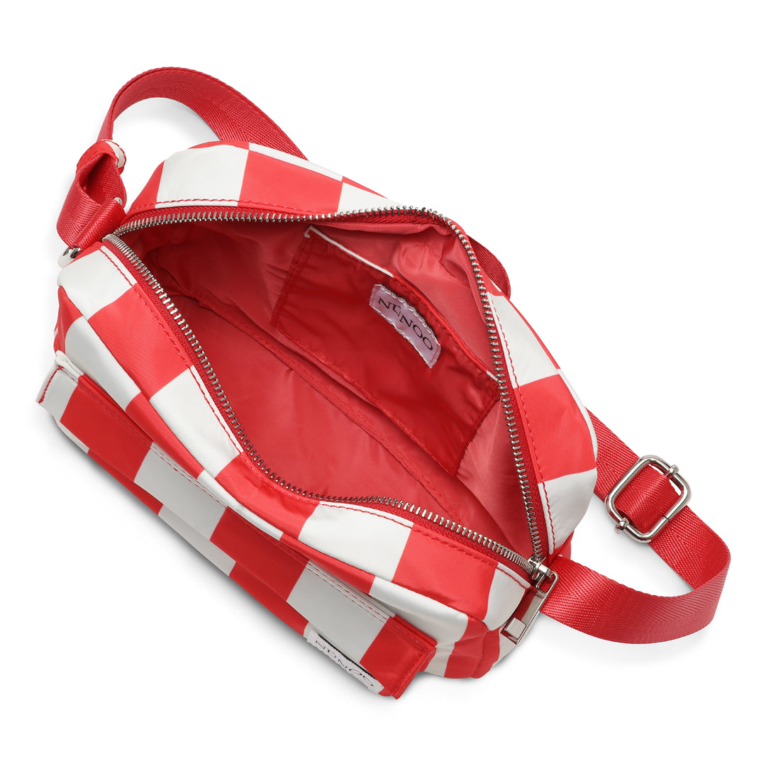 Núnoo Paloma recycled nylon Striped Crossbody Red/White