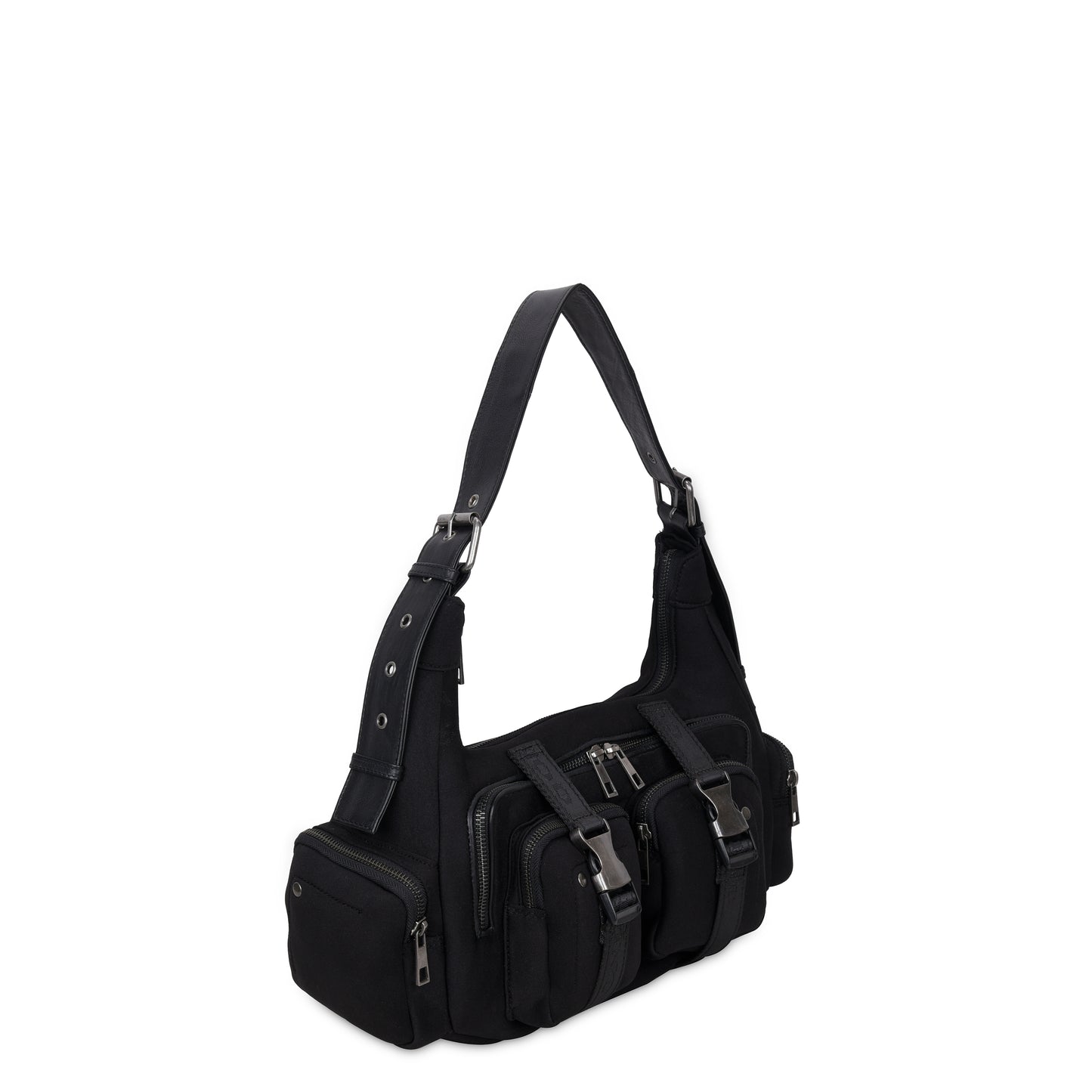 Núnoo Sally Buckle Scuba Black w. Antique Silver Medium Black