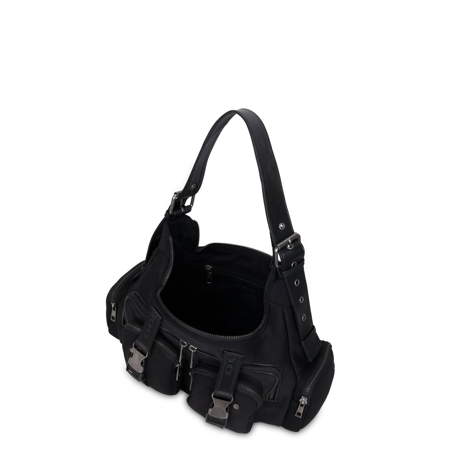 Núnoo Sally Buckle Scuba Black w. Antique Silver Medium Black