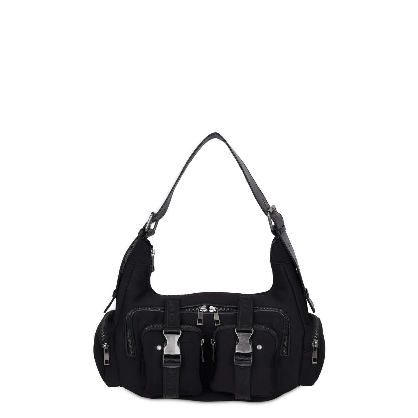 Núnoo Sally Buckle Scuba Black w. Antique Silver Medium Black