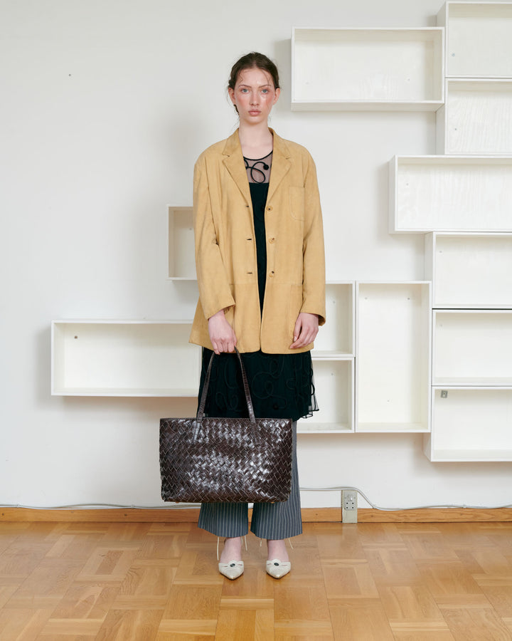 Núnoo Shopper Braided Texas Chocolate Large Chocolate