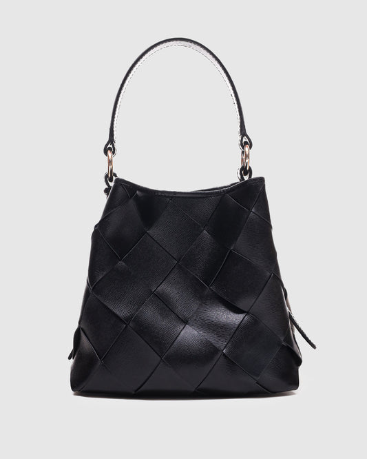 Núnoo Small Chiara Braided Florence Black w. Gold Medium Black