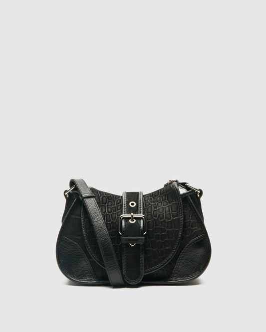 Núnoo Small Maria Scale Suede Black Small bag Black