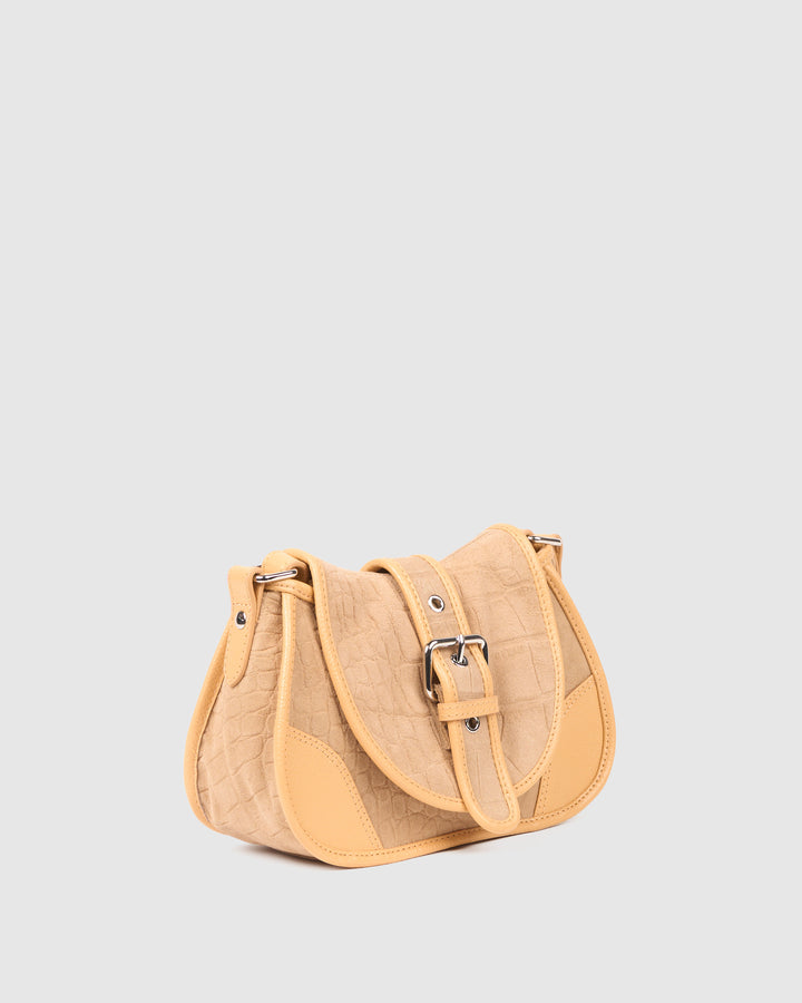 Núnoo Small Maria Scale Suede Cream Small bag Cream