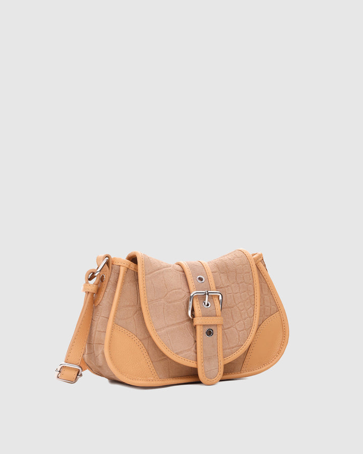 Núnoo Small Maria Scale Suede Cream Small bag Cream