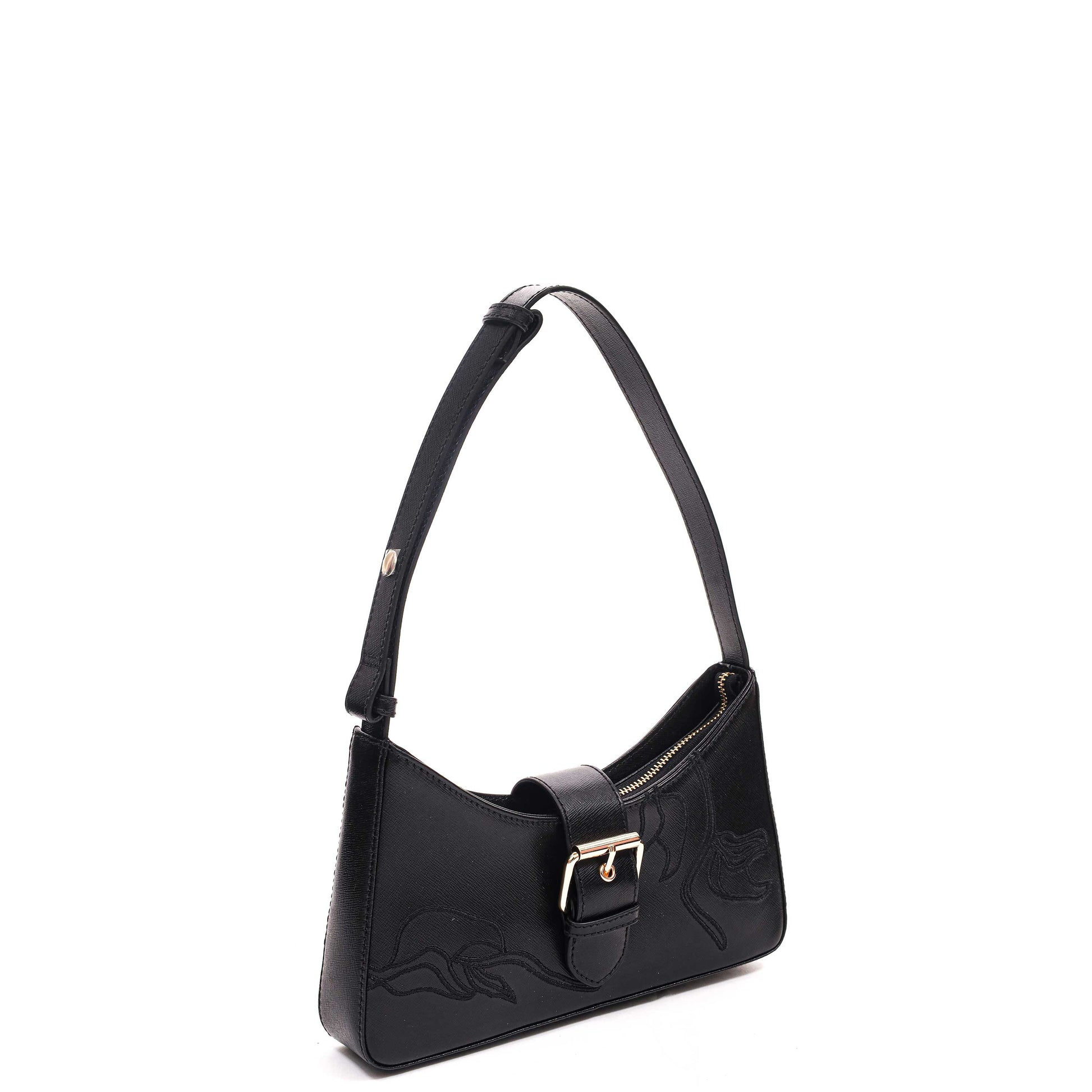 Núnoo Apollo Embroided Florence Black w. Gold Shoulder bags