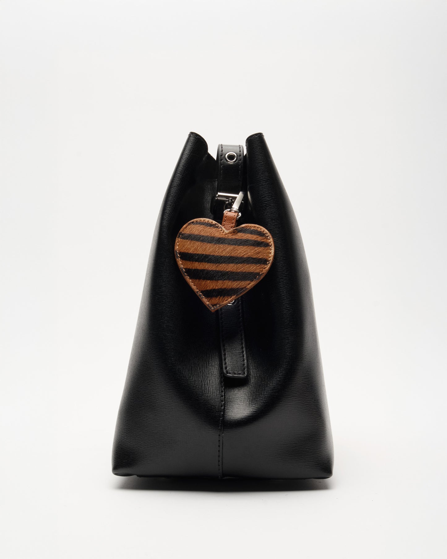 Núnoo Bagcharm Heart Stripes Deluxe Dark Brown Accessories Stripes