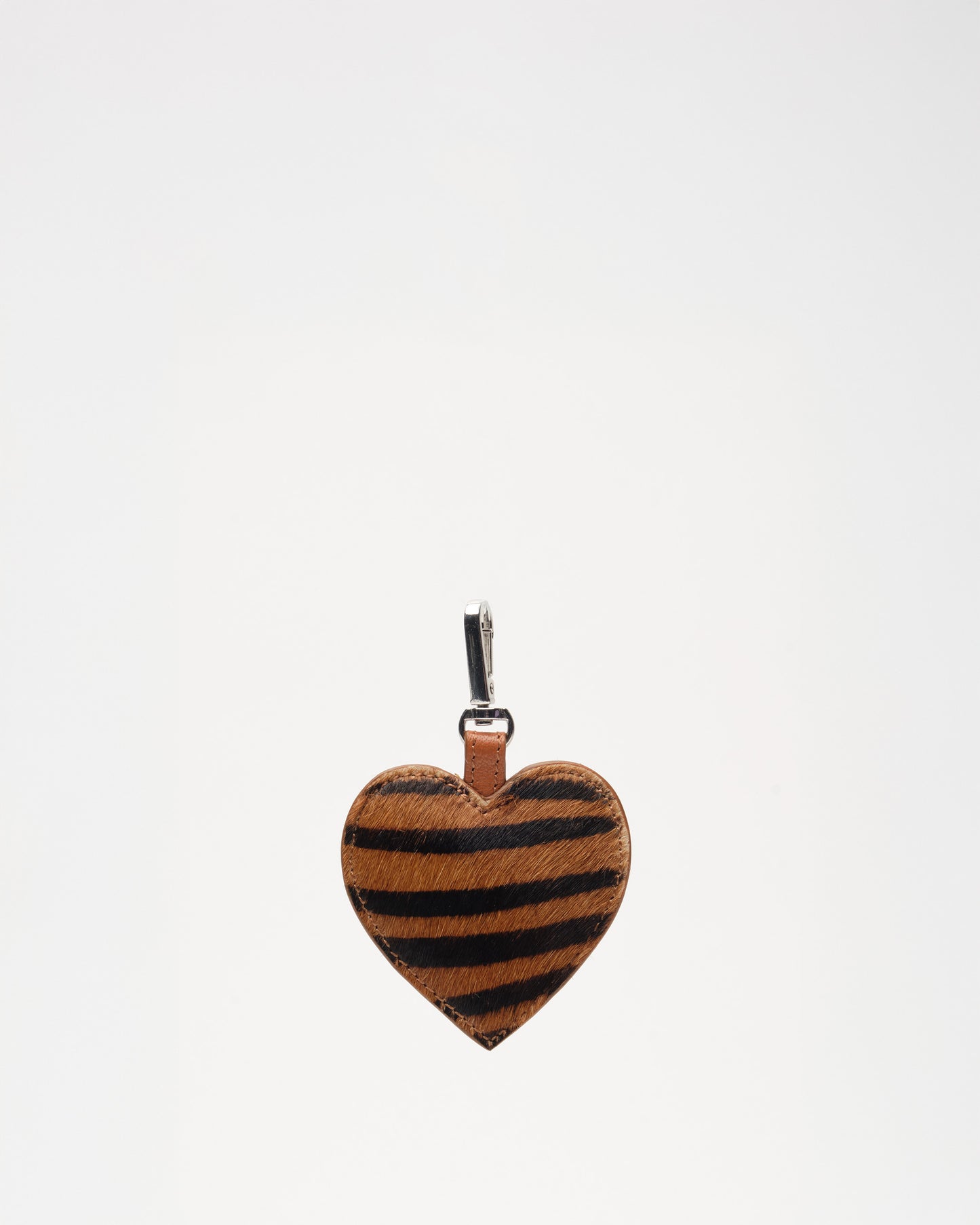 Núnoo Bagcharm Heart Stripes Deluxe Dark Brown Accessories Stripes
