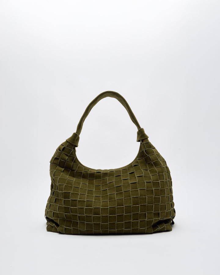 Núnoo Big Dandy Braided Suede Dark Olive w. Gold Large