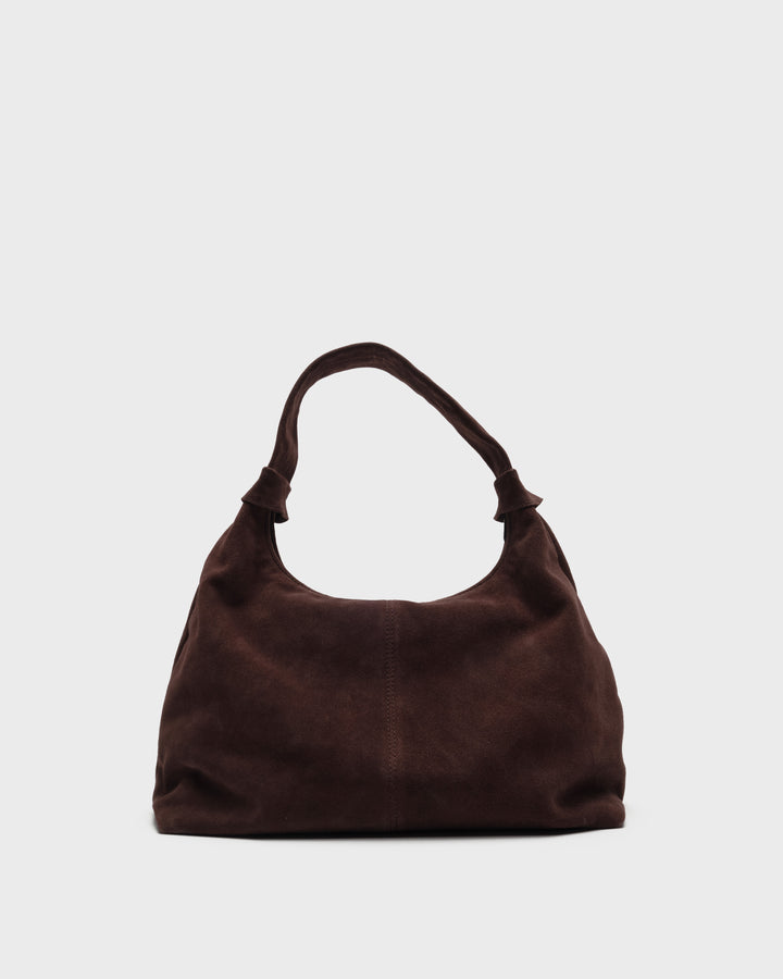 Núnoo Big Dandy Rivet Suede Chocolate Large Chocolate