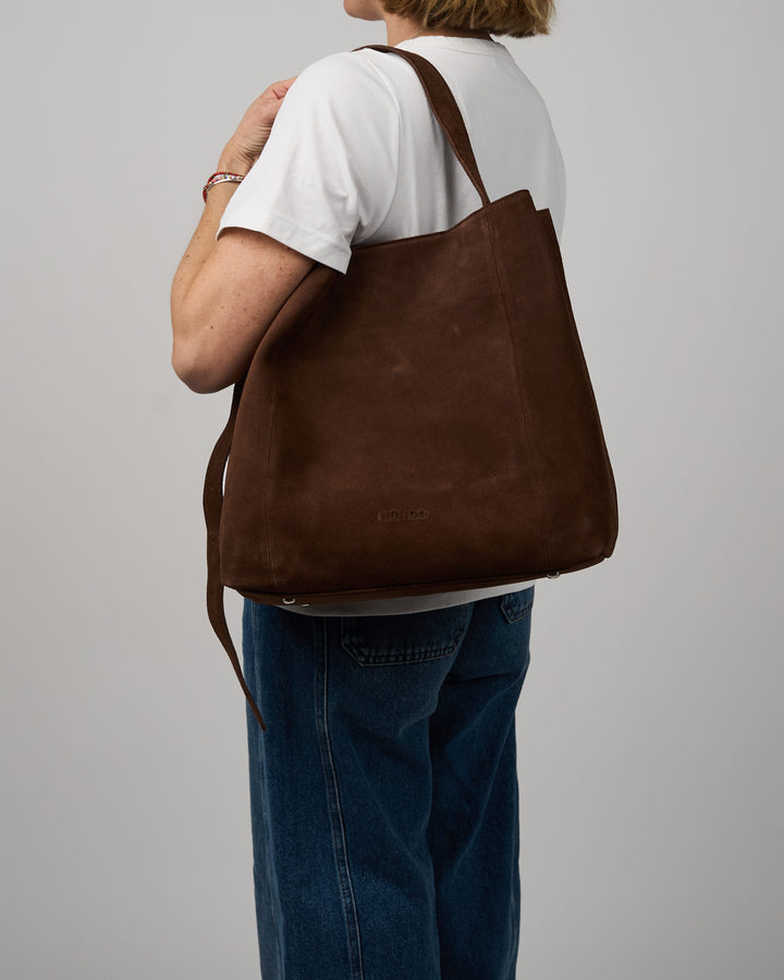 Núnoo Chiara Large Suede Cacao Large Cacao
