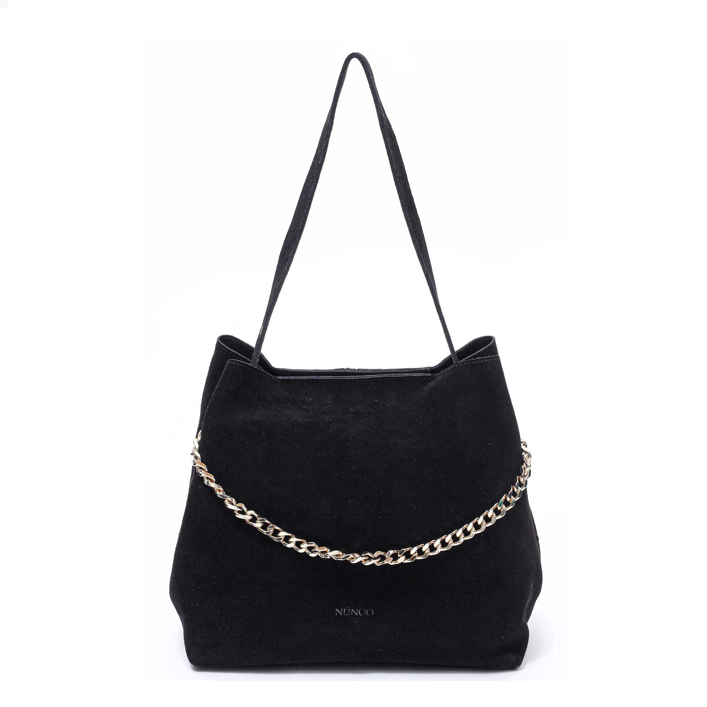 Núnoo Chiara suede black w. Gold Large Black