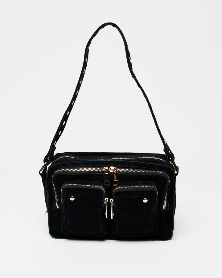 Núnoo Ellie Suede Black w. Gold Medium