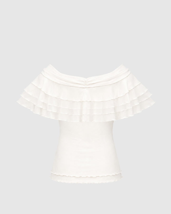 Núnoo Éloise Ruffle Top - Berg Larsen x Núnoo Berg Larsen Ivory