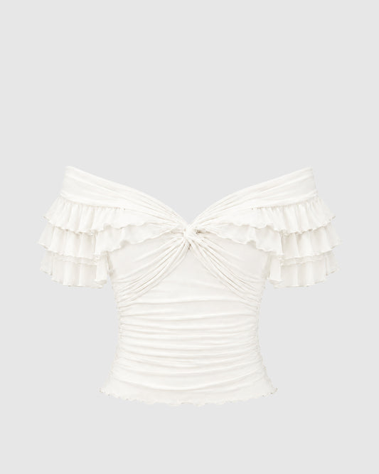 Núnoo Éloise Ruffle Top - Berg Larsen x Núnoo Berg Larsen Ivory