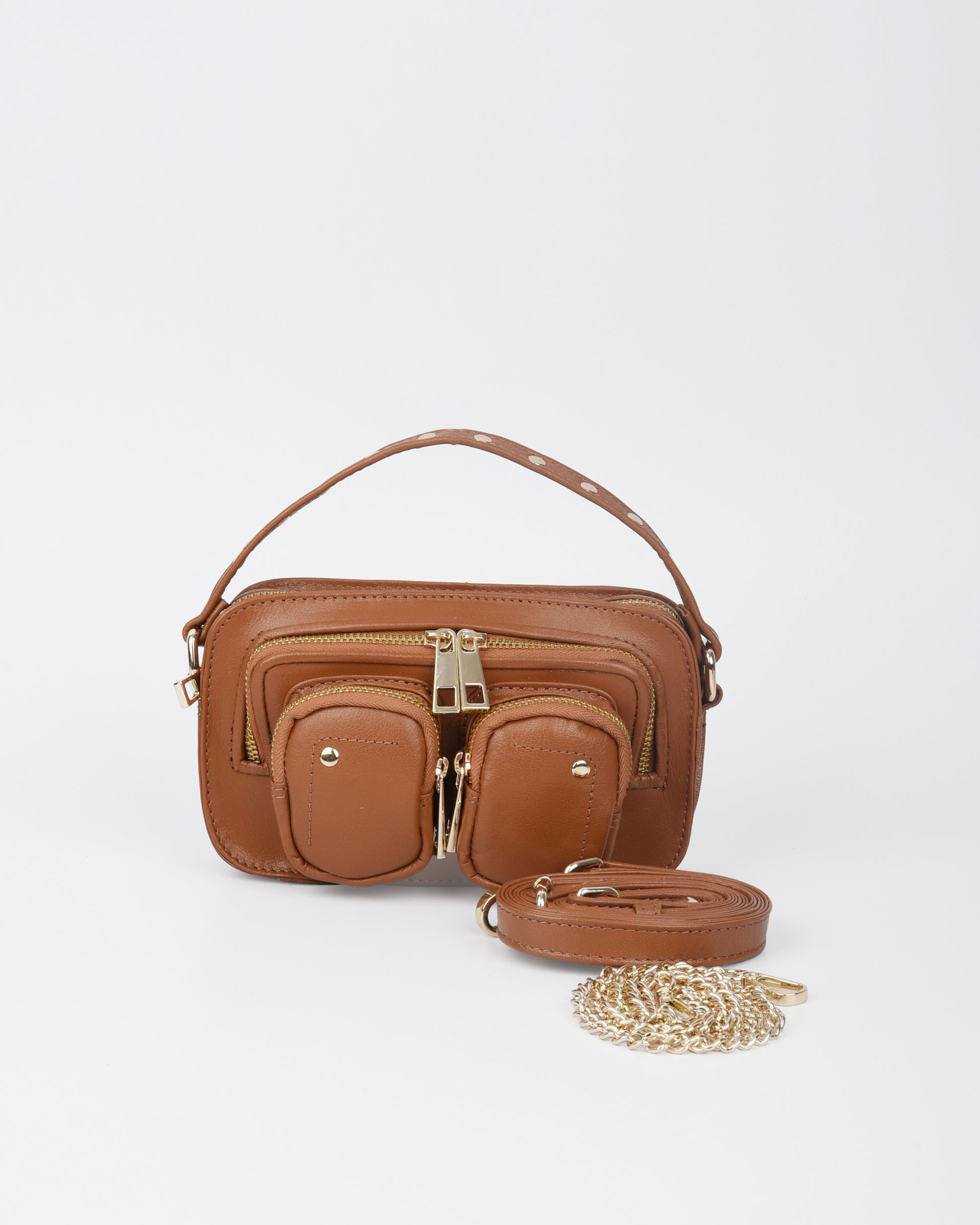 Núnoo Helena Cloud Cognac w. Gold Small bag Cognac