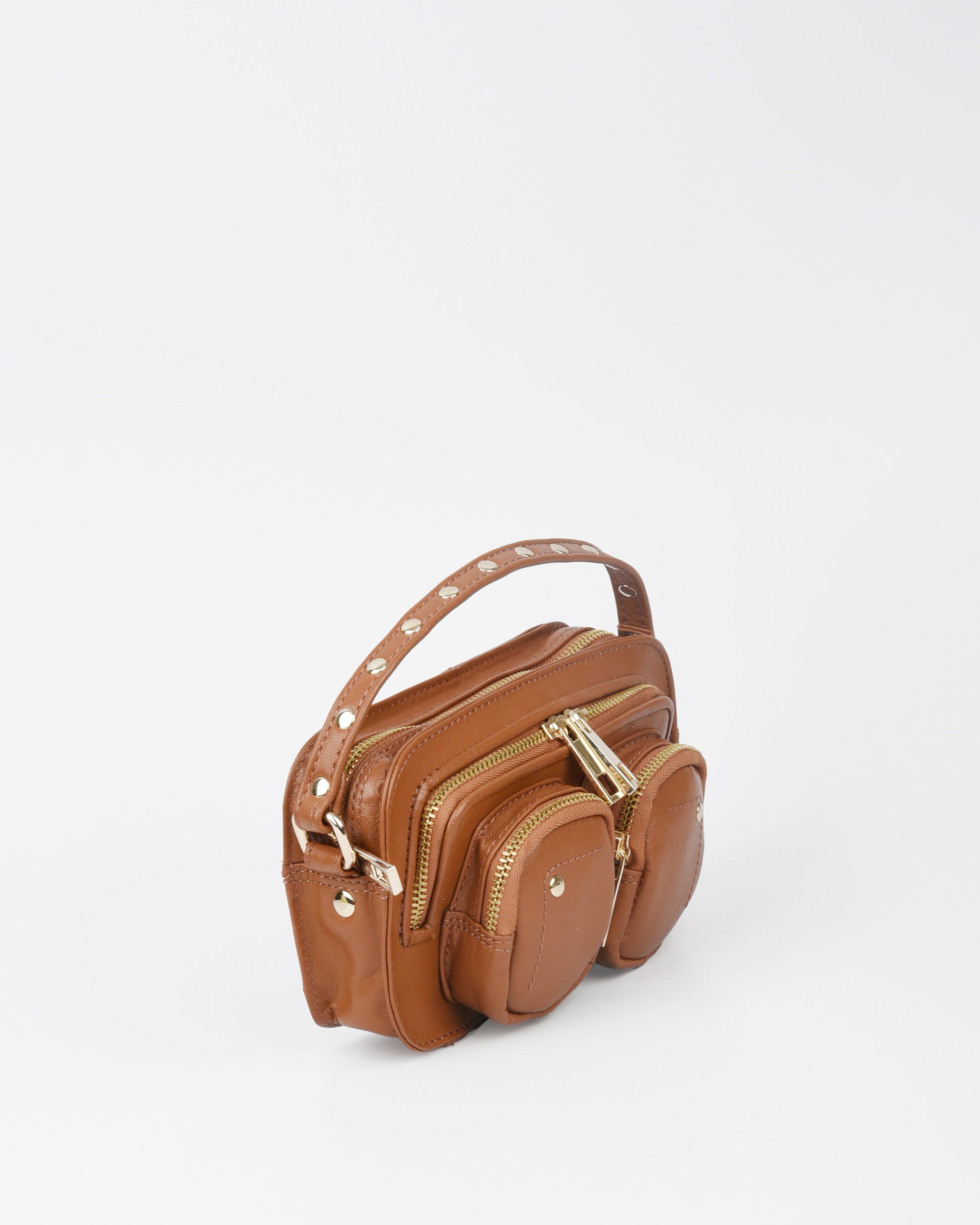 Núnoo Helena Cloud Cognac w. Gold Small bag Cognac
