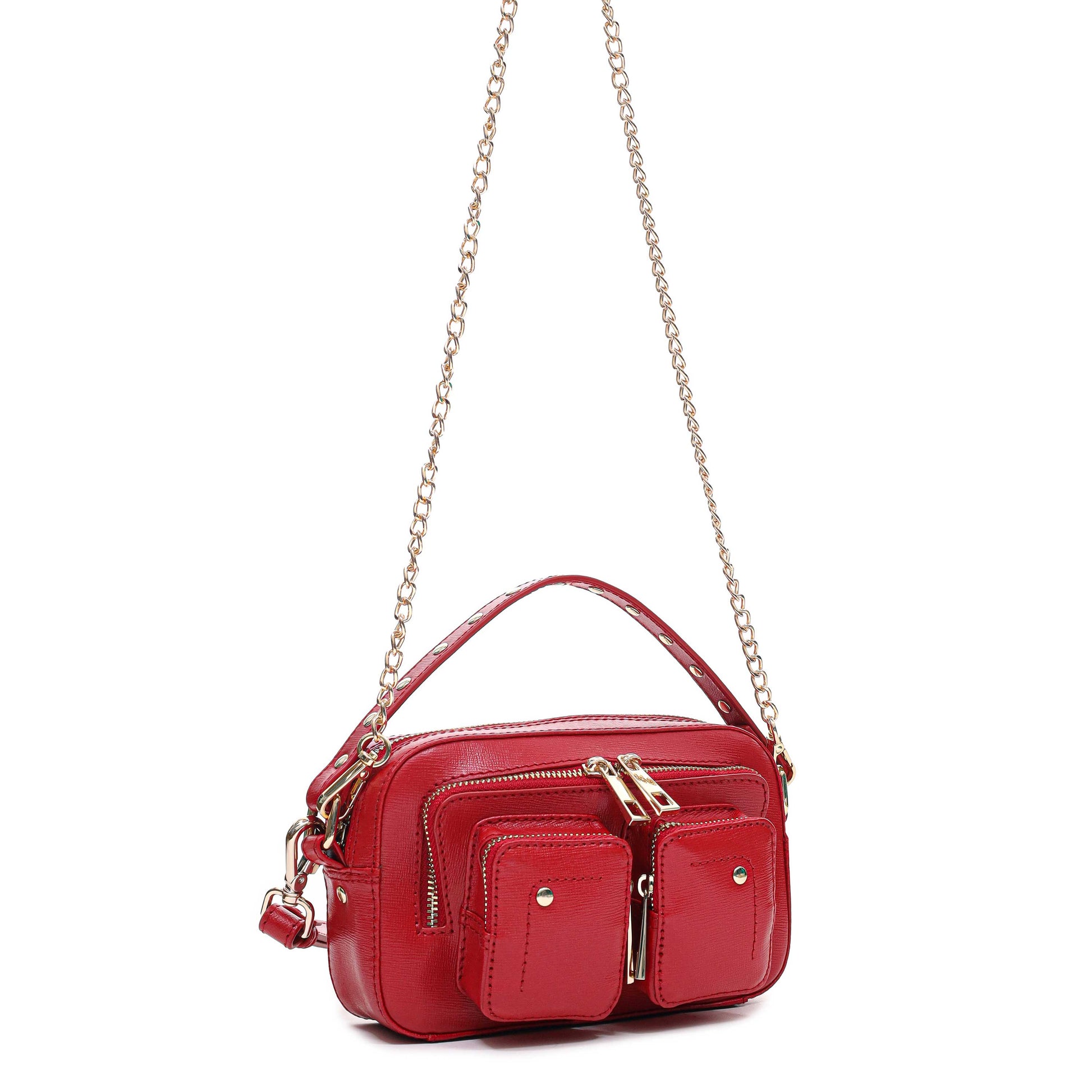 Núnoo Helena Florence Bright Red w. Gold Small bag Bright Red