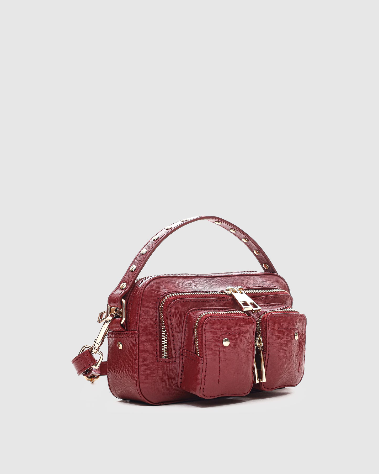 Núnoo Helena Florence Maroon w. Gold Small bag Maroon