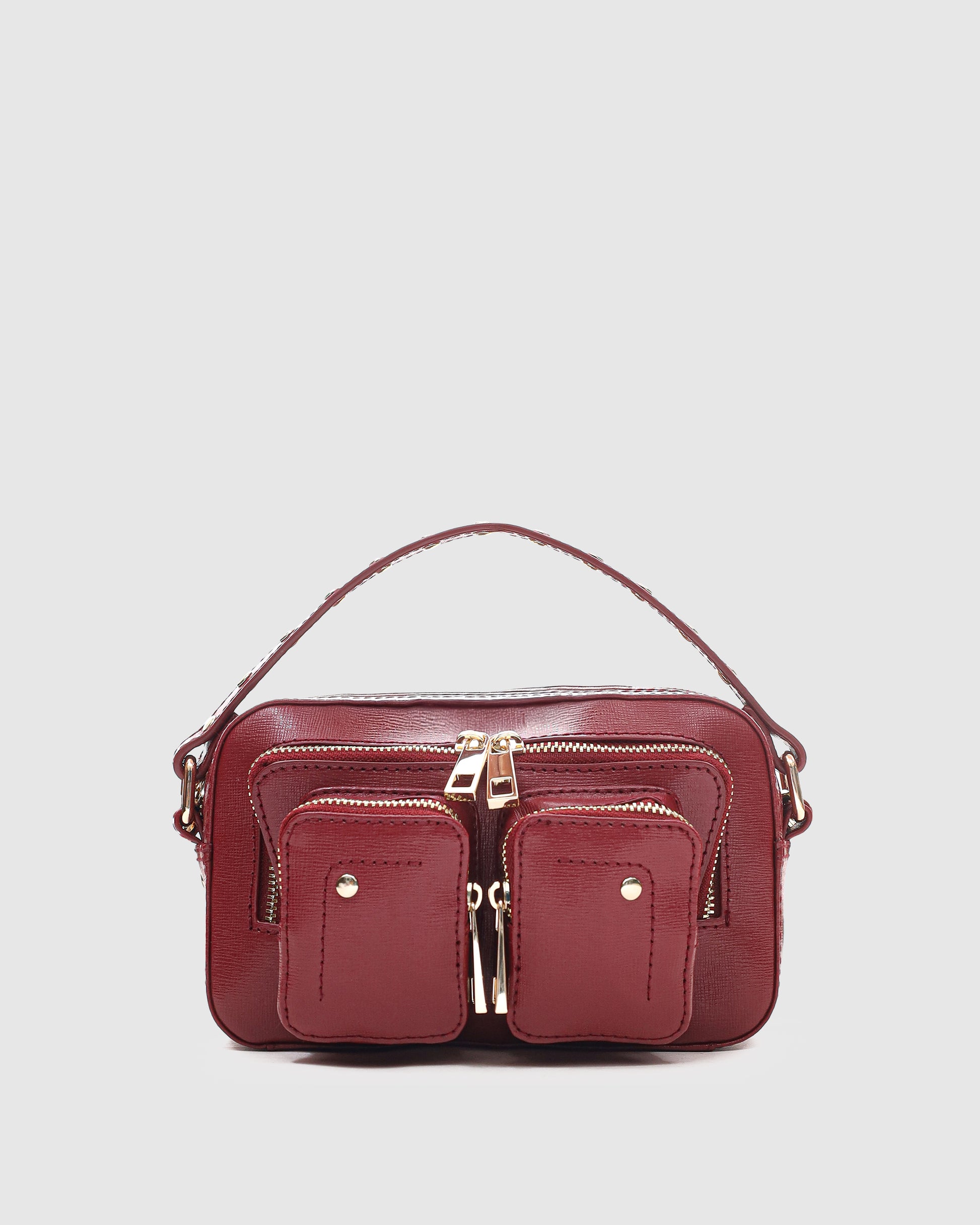 Núnoo Helena Florence Maroon w. Gold Small bag Maroon