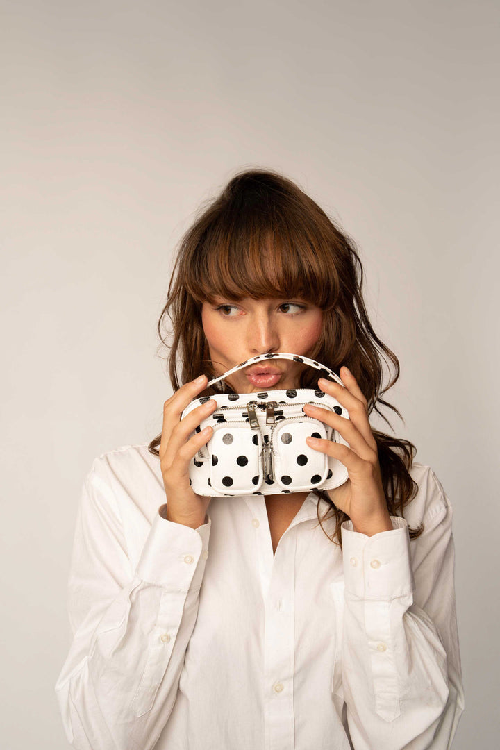 Núnoo Helena Polka White/Black Small bag White/Black
