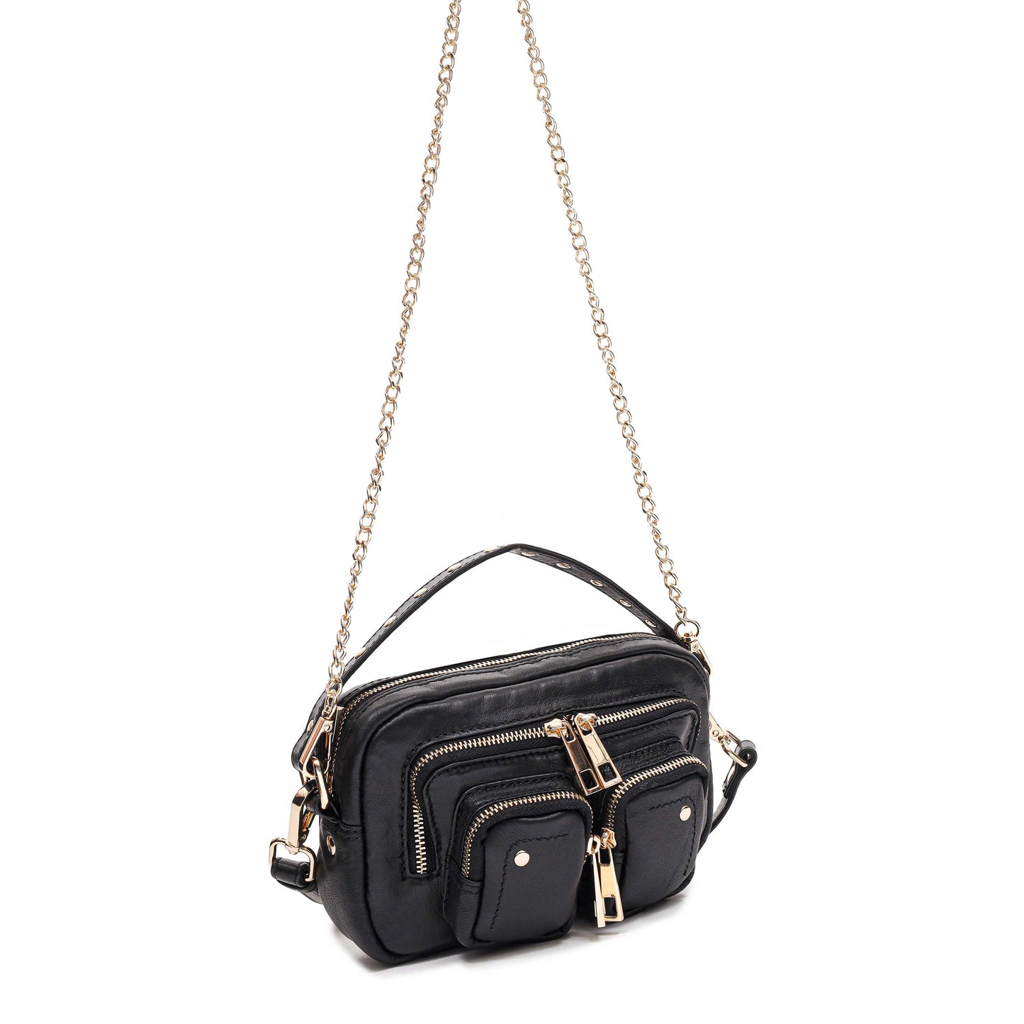 Núnoo Helena Puffed Sheep Black w. Gold Small bag Black