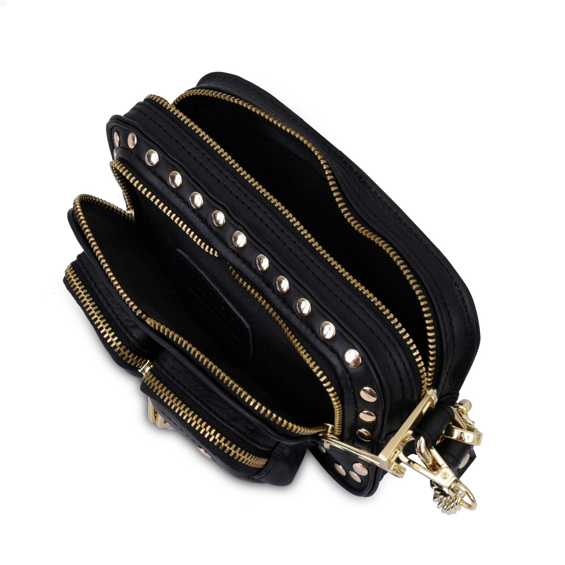 Núnoo Helena Pure Disco Black w. Gold Crossbody Black