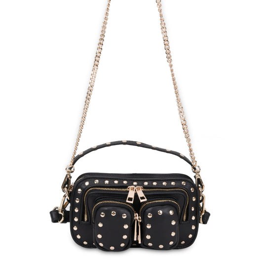 Núnoo Helena Rivet Pure Black w. Gold Small bag Black