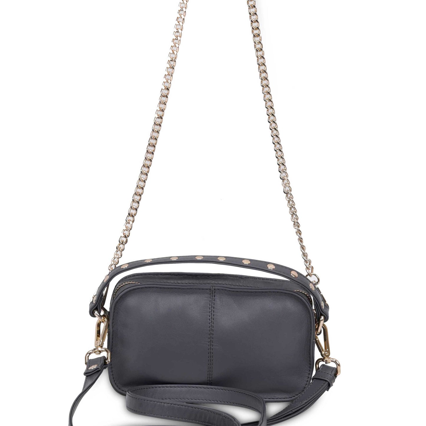 Núnoo Helena Rivet Pure Dark Grey w. Gold Small bag Dark grey