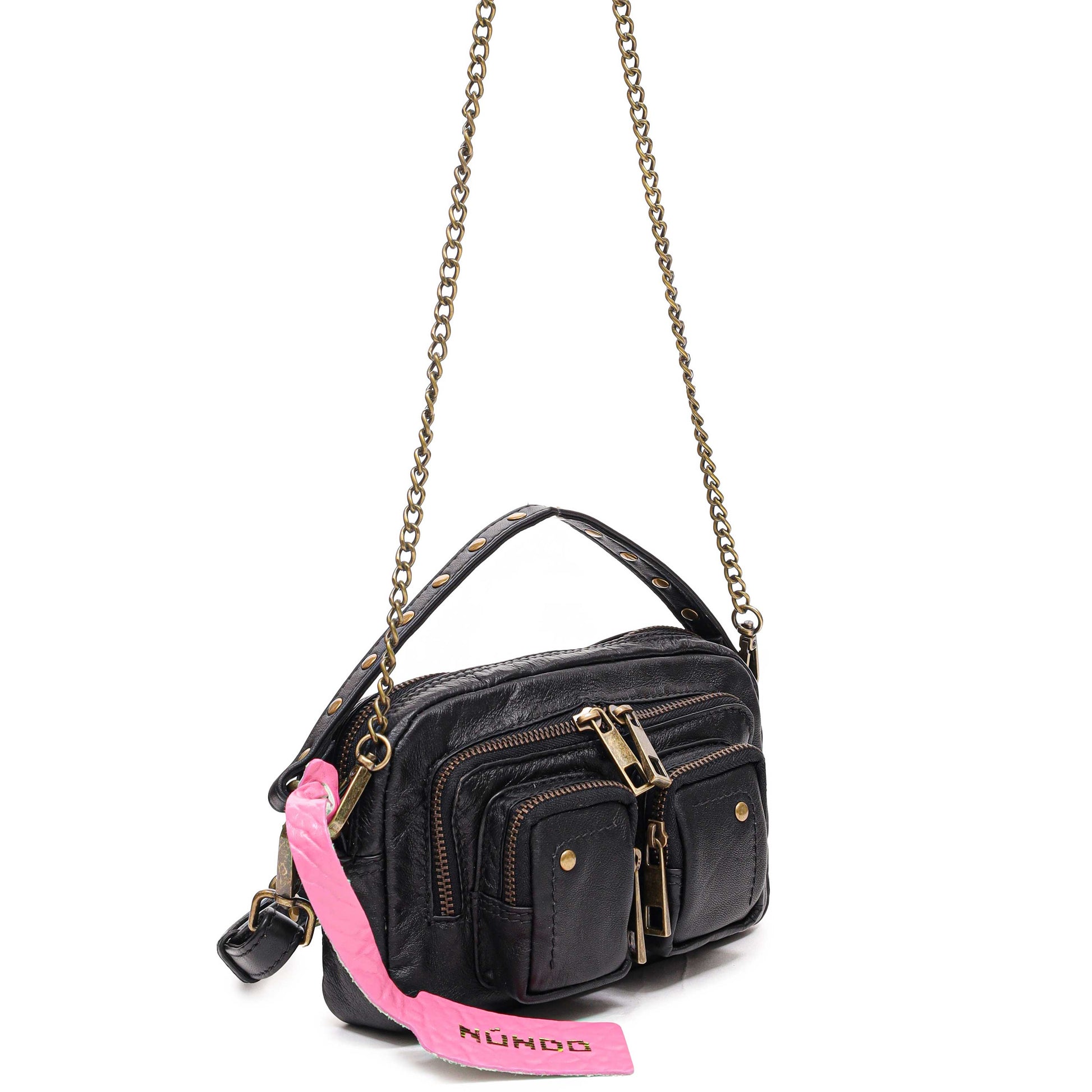 Núnoo Helena Sheep Black w. gold Shoulder bags Black