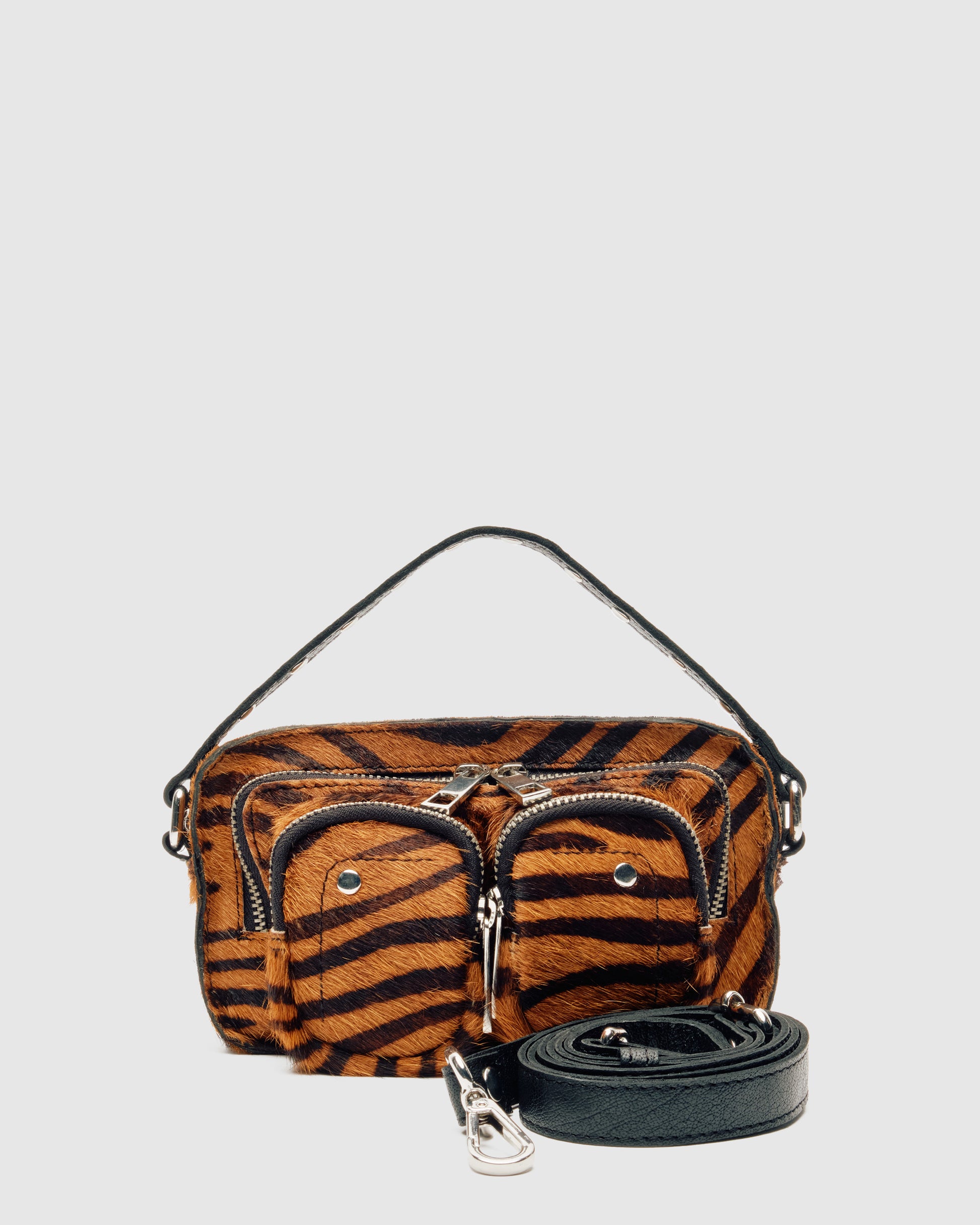 Núnoo Helena Stripes Deluxe Dark Brown Small bag Stripes
