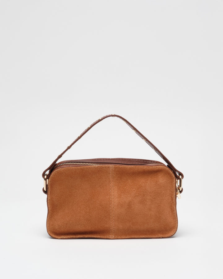 Núnoo Helena Suede Toffee w. Gold Small bag Toffee
