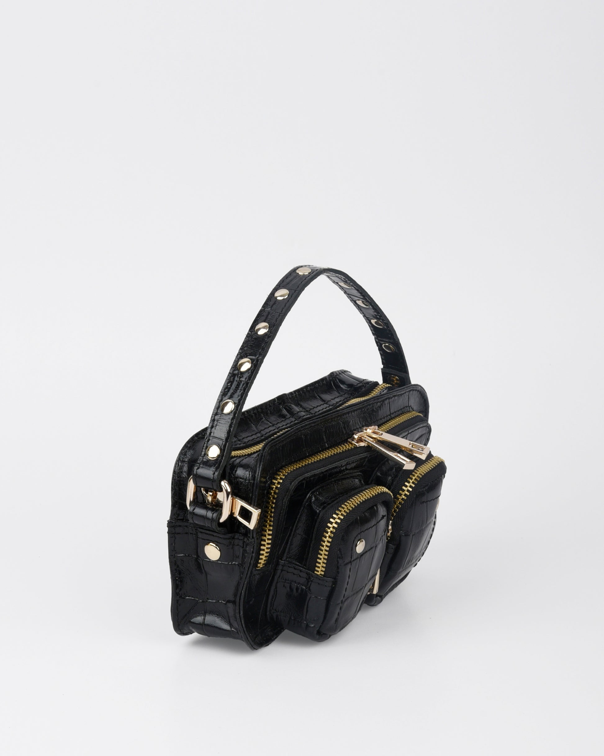 Núnoo Helena Texas Black w. Gold Small bag Black