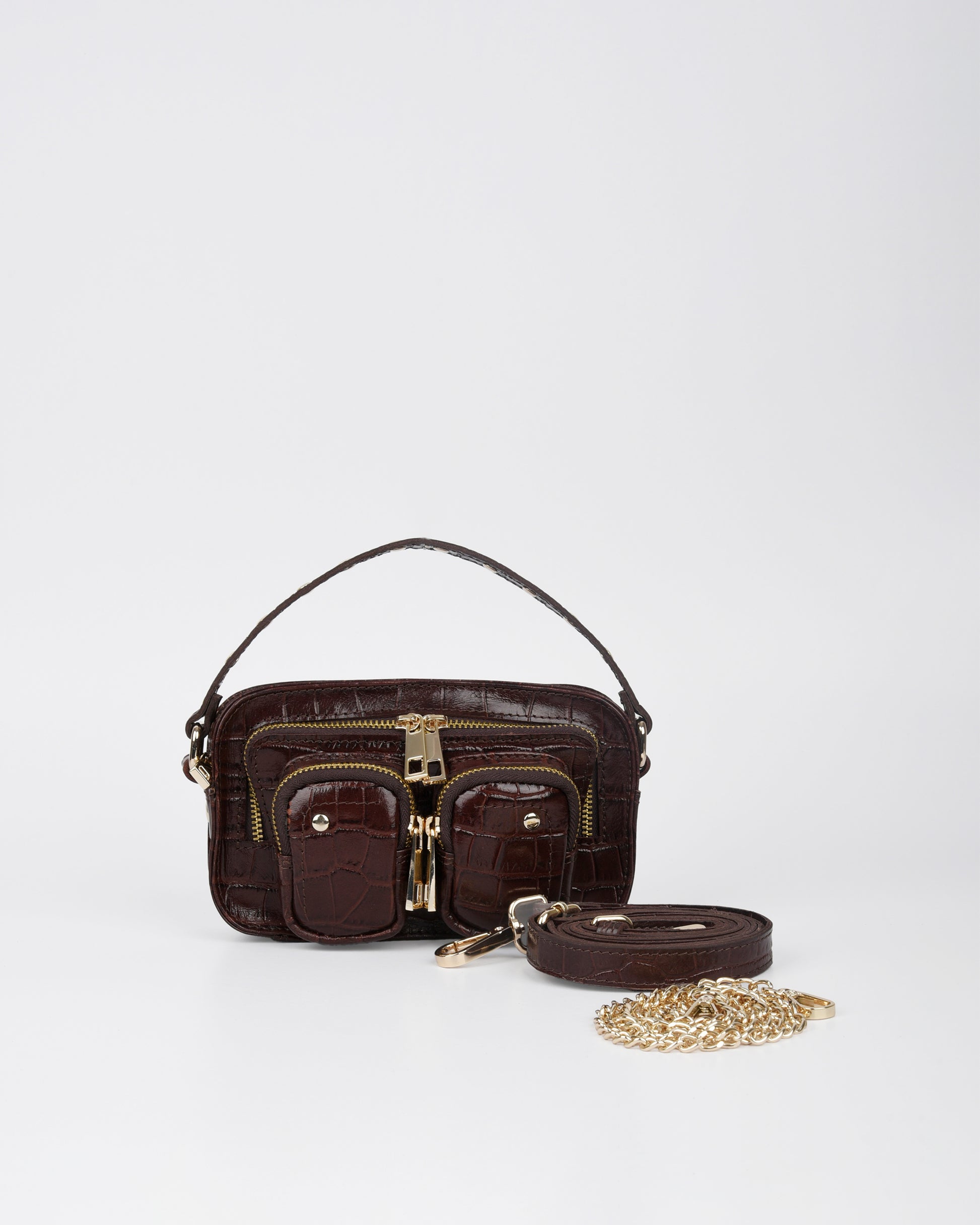 Núnoo Helena Texas Brown w. Gold Small bag Brown